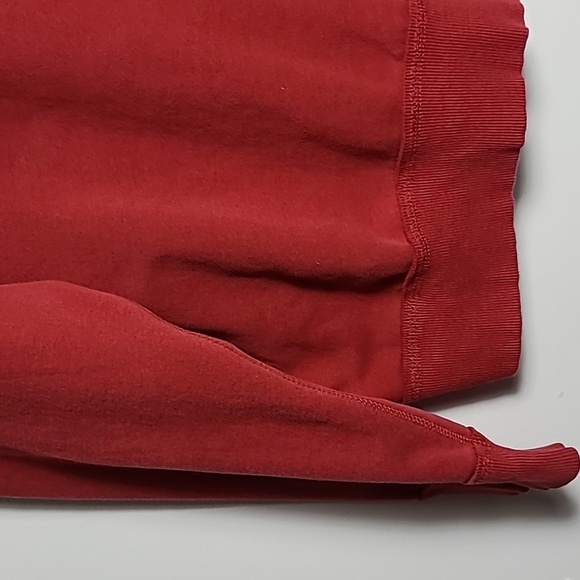 J. AMERICA Vintage Hooded Red Sweatshirt with White And Grey Stripes Size Med - Picture 13 of 16